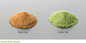 Spray-dried leaves